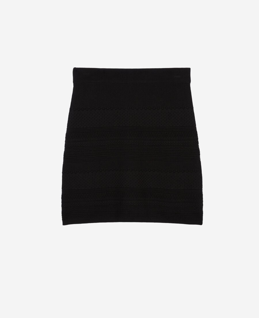 The Kooples FEMME BLACK jupe courte en maille noire