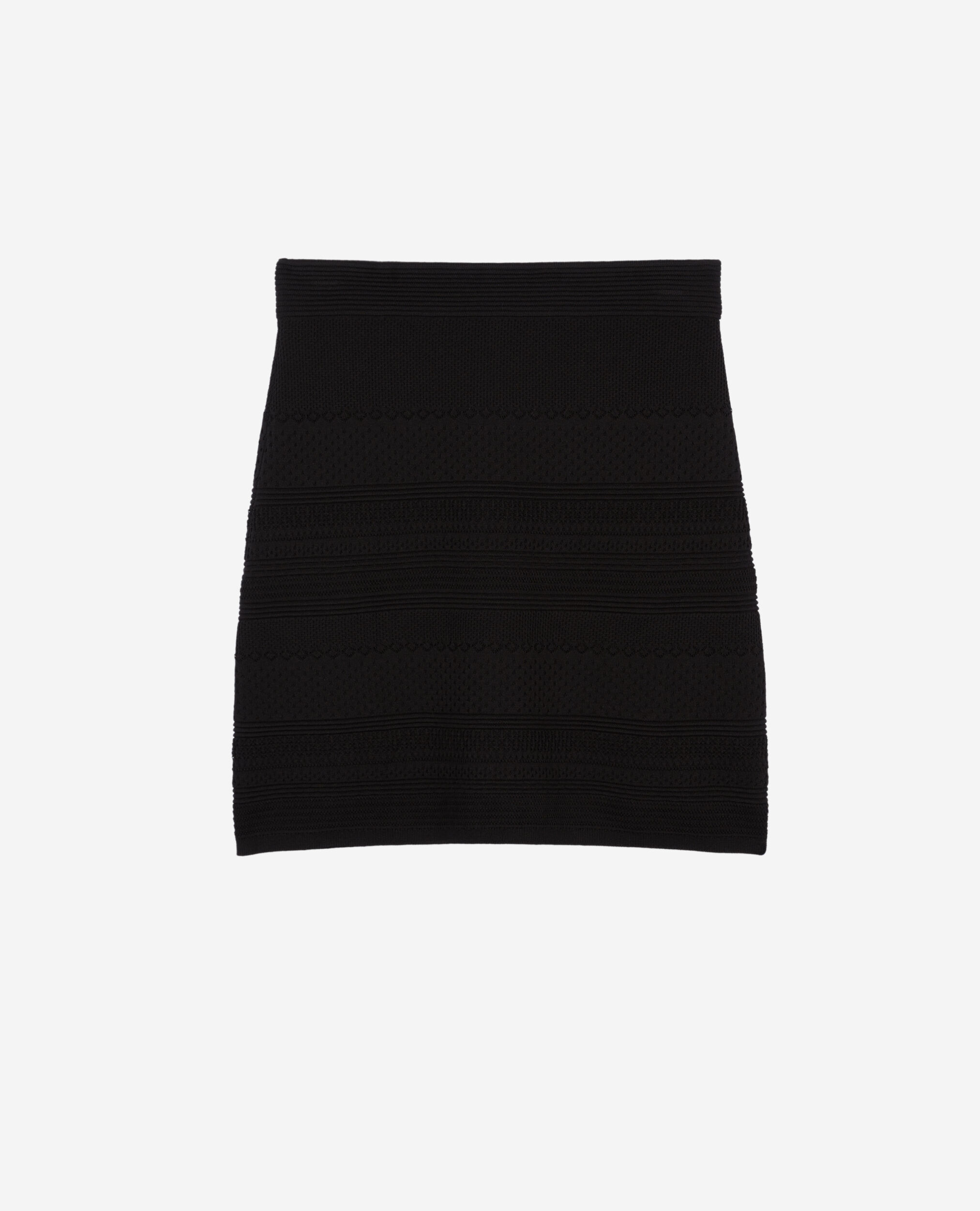 Jupe courte en maille noire, BLACK, hi-res image number null