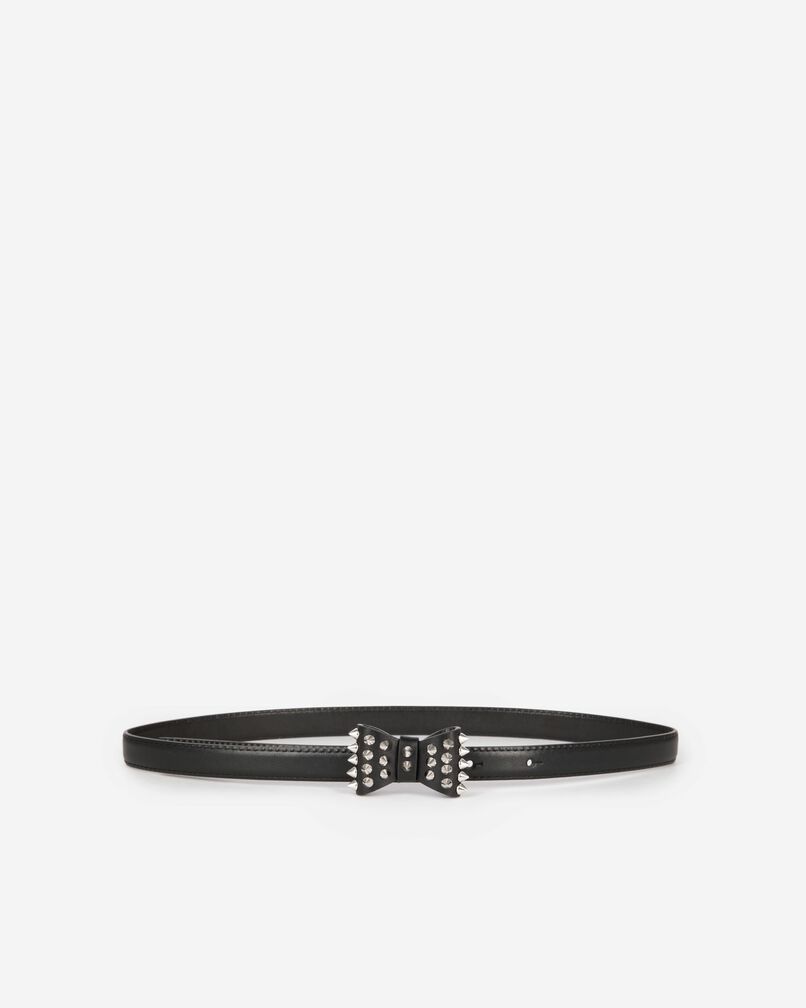 The Kooples WOMEN BLACK slim black leather belt with bow