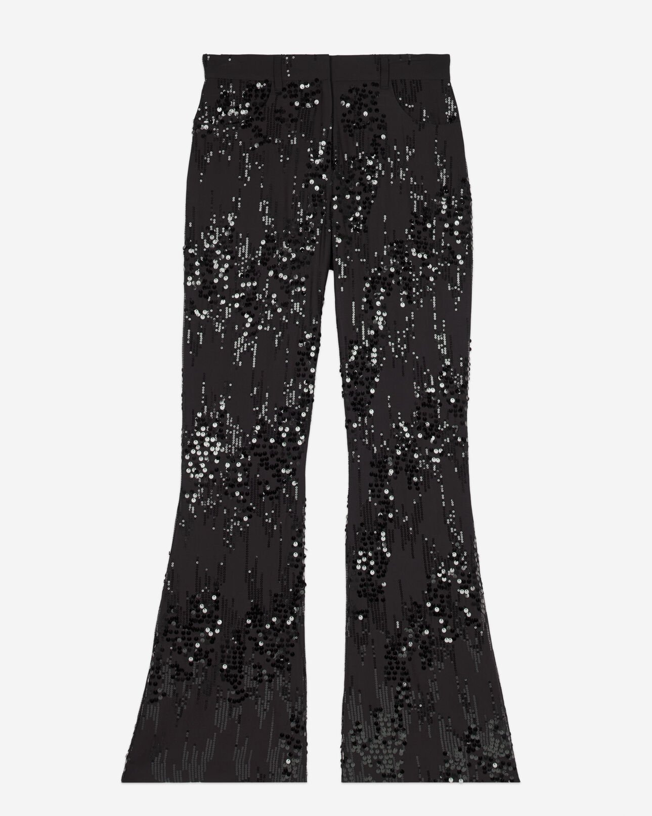 The Kooples WOMEN BLACK black sequinned flare pants