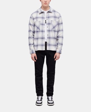 The Kooples HOMME NAVY-BEIGE chemise col classique à carreaux