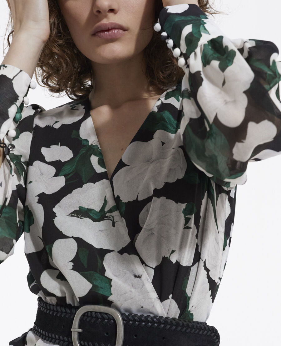 The Kooples FEMME ECRU robe courte fleurie