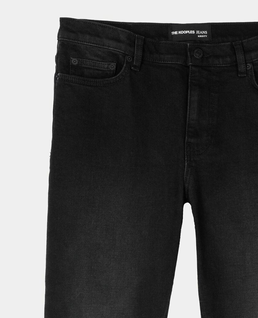 The Kooples HERREN BLACK WASHED schwarze jeans mit slim-fit-passform