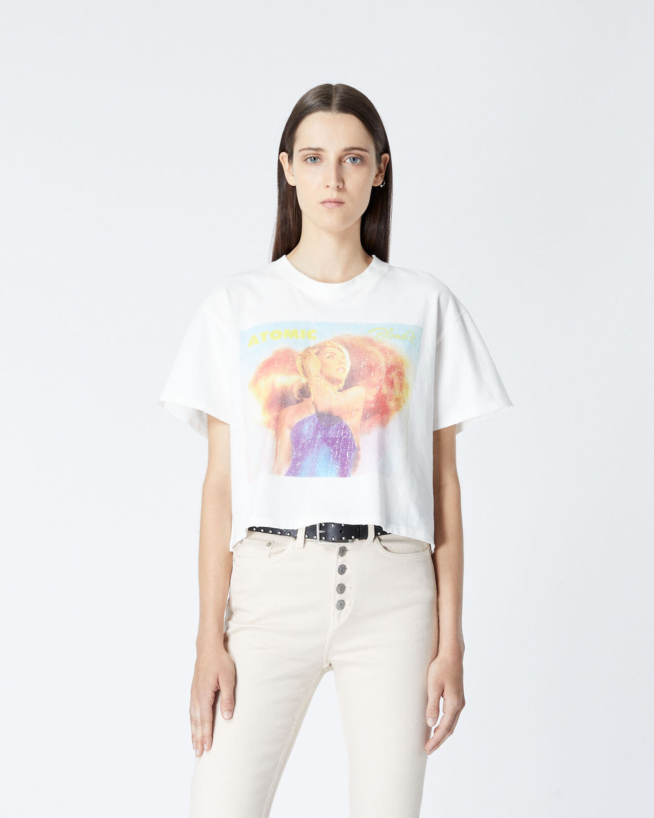 The Kooples FEMME ECRU t-shirt écru coton motif blondie
