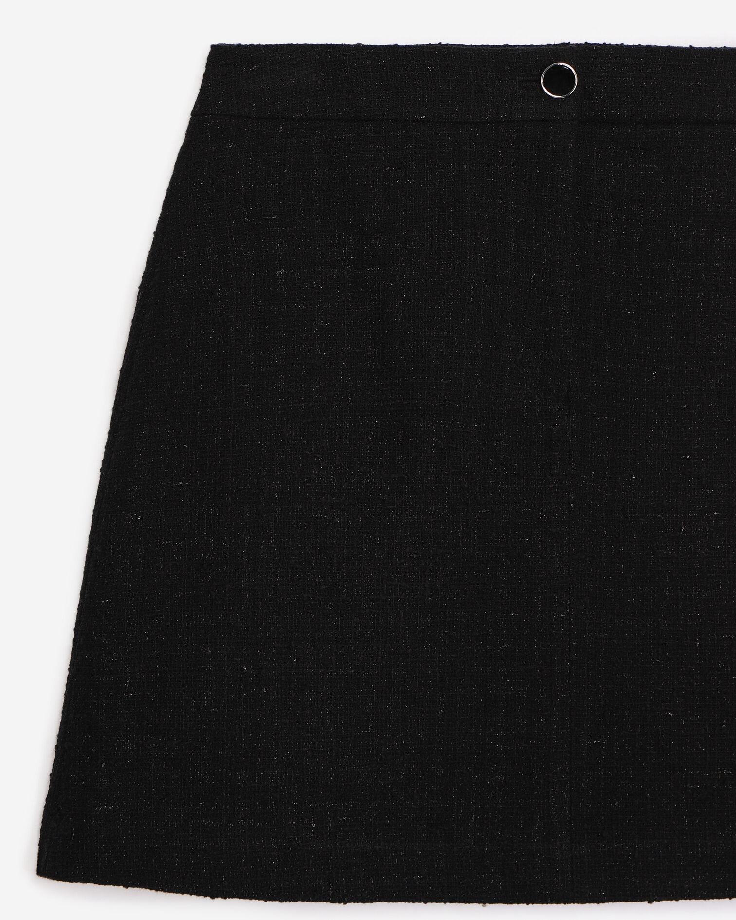 Rock kurz Tweed schwarz Pailletteneffekt, BLACK, hi-res image number null