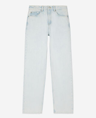 The Kooples DAMEN BLUE BLEACHED / NAVY hellblaue, verwaschene jeans mit geradem bein