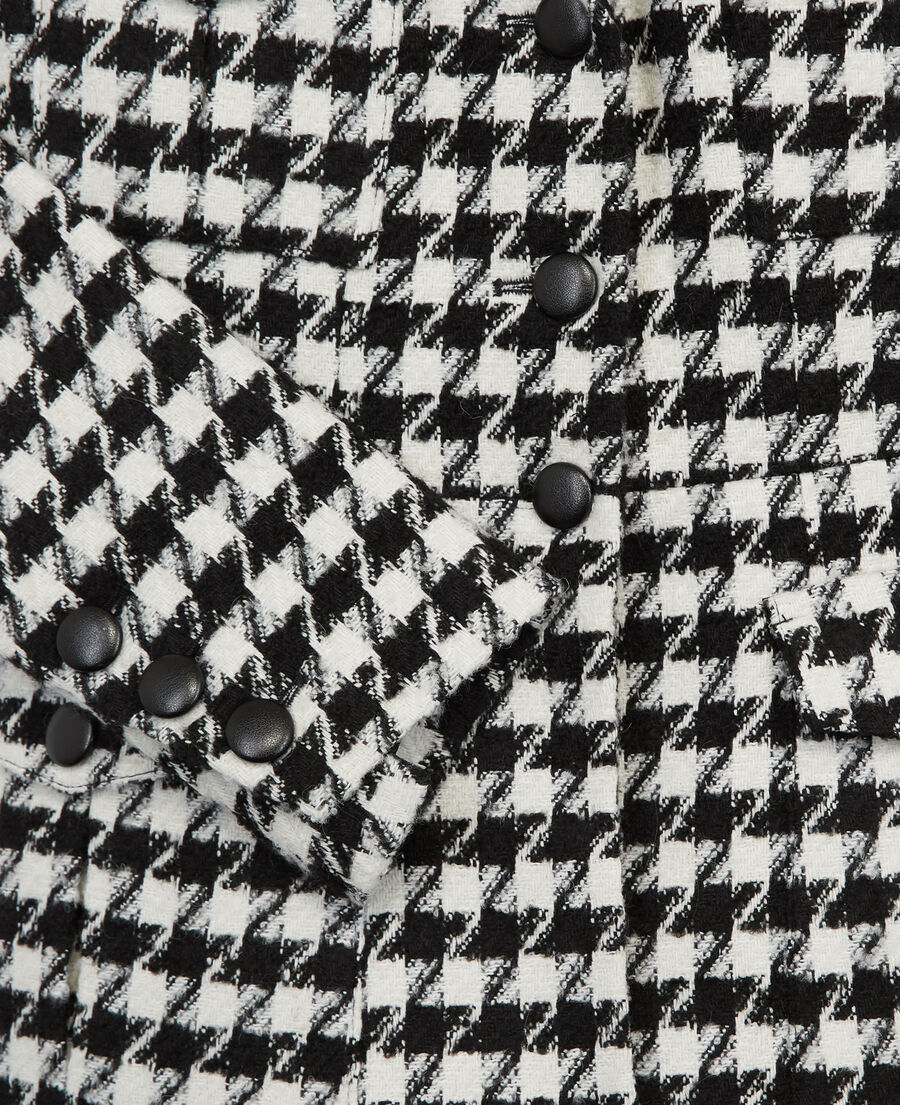 formal tweed jacket with houndstooth motif