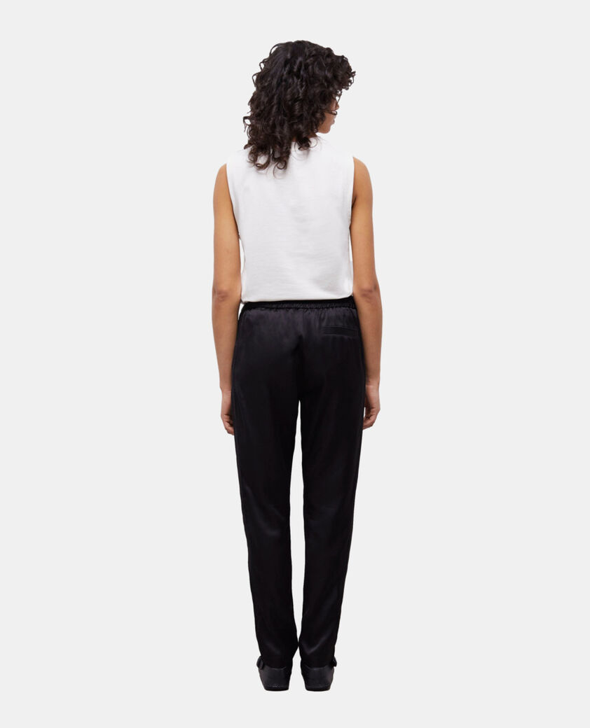 The Kooples WOMEN BLACK black satin joggers