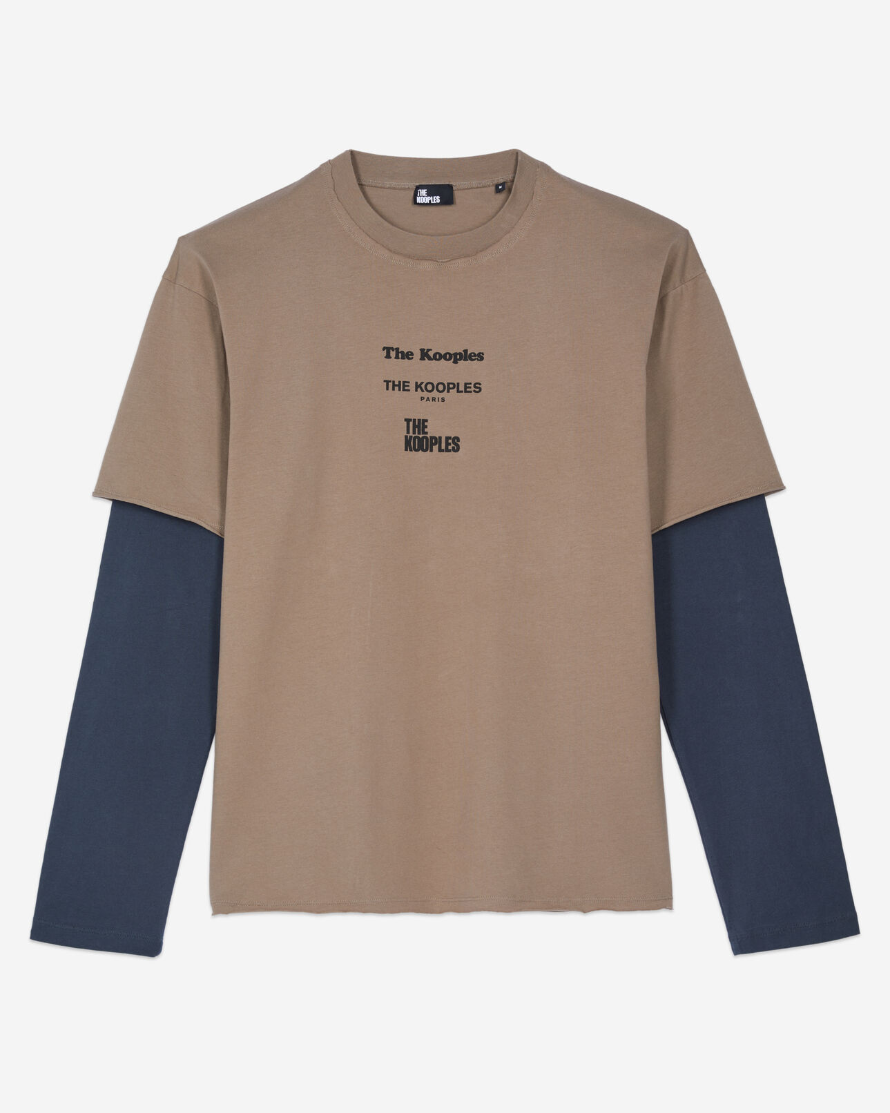 The Kooples HOMME BEIGE KAKI t-shirt manches longues kaki