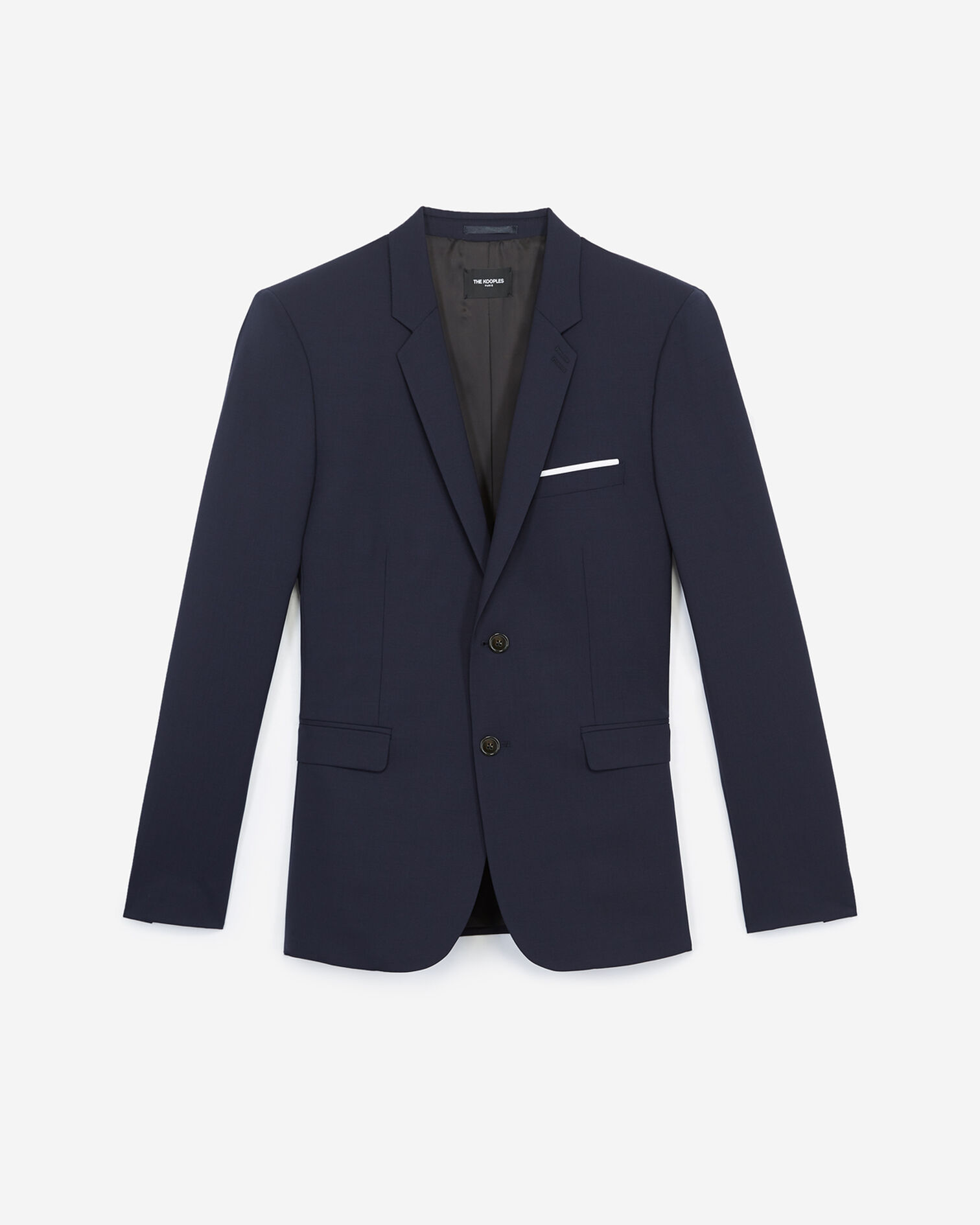 Navy blue stretch wool suit jacket , NAVY, hi-res image number null