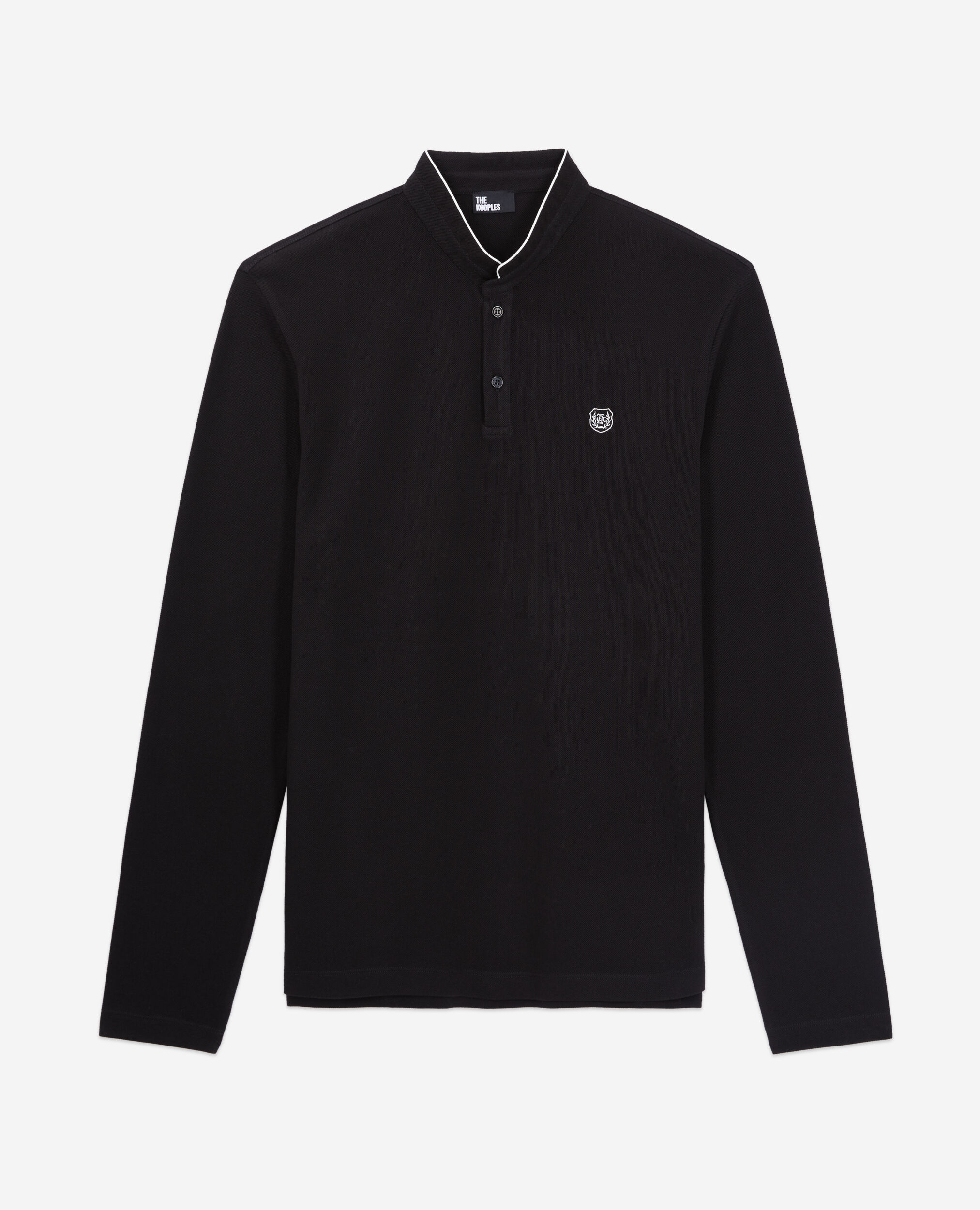 Schwarzes Poloshirt aus Baumwolle, BLACK, hi-res image number null