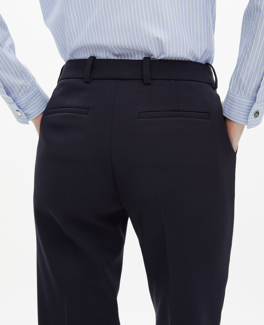 The Kooples WOMEN DARK NAVY slim-fit crepe pants navy blue