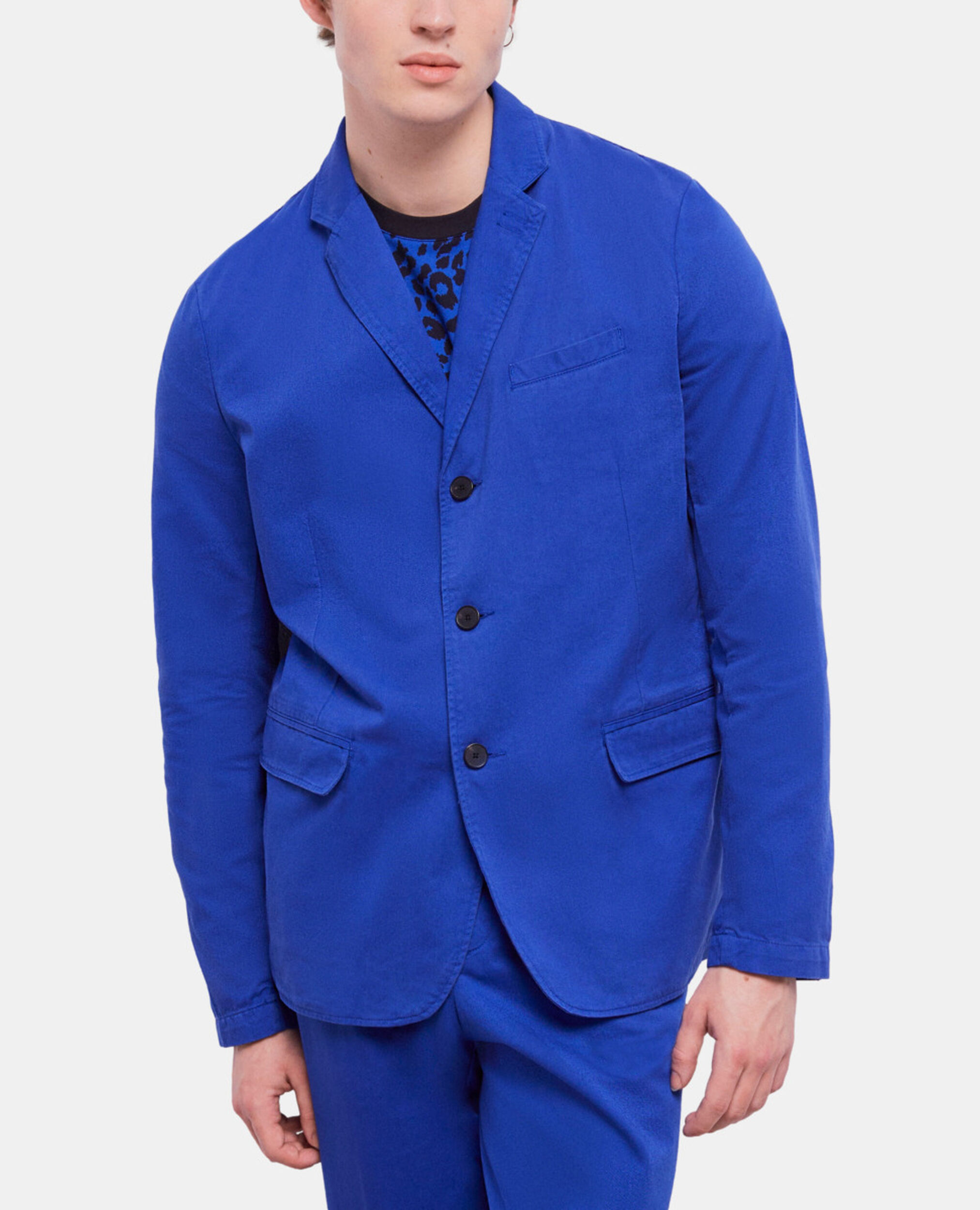 Veste bleue en coton, BLUE, hi-res image number null