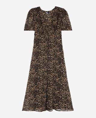 The Kooples FEMME LEOPARD robe longue imprim&eacute; l&eacute;opard