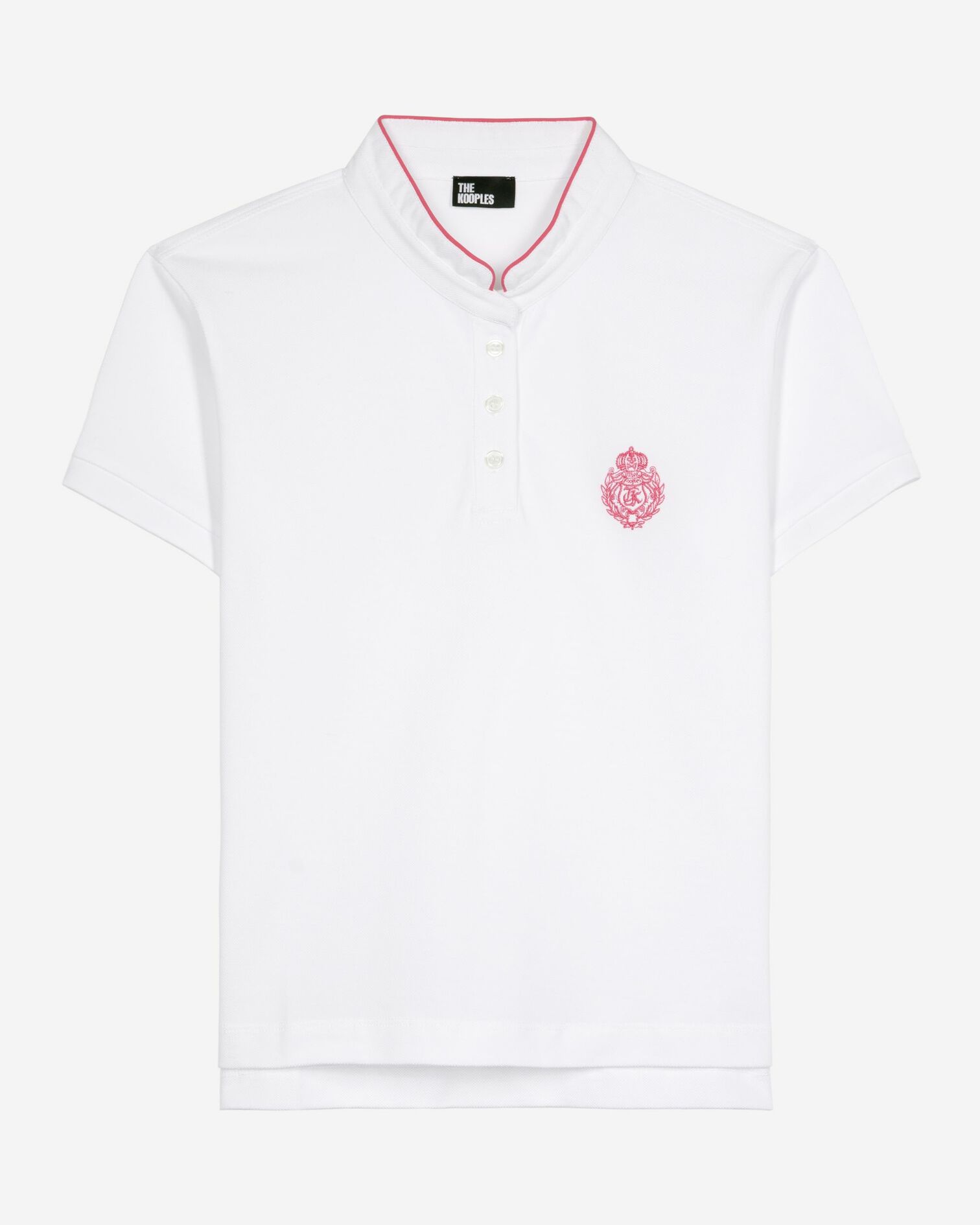 Polo blanco con cuello en contraste, WHITE, hi-res image number null