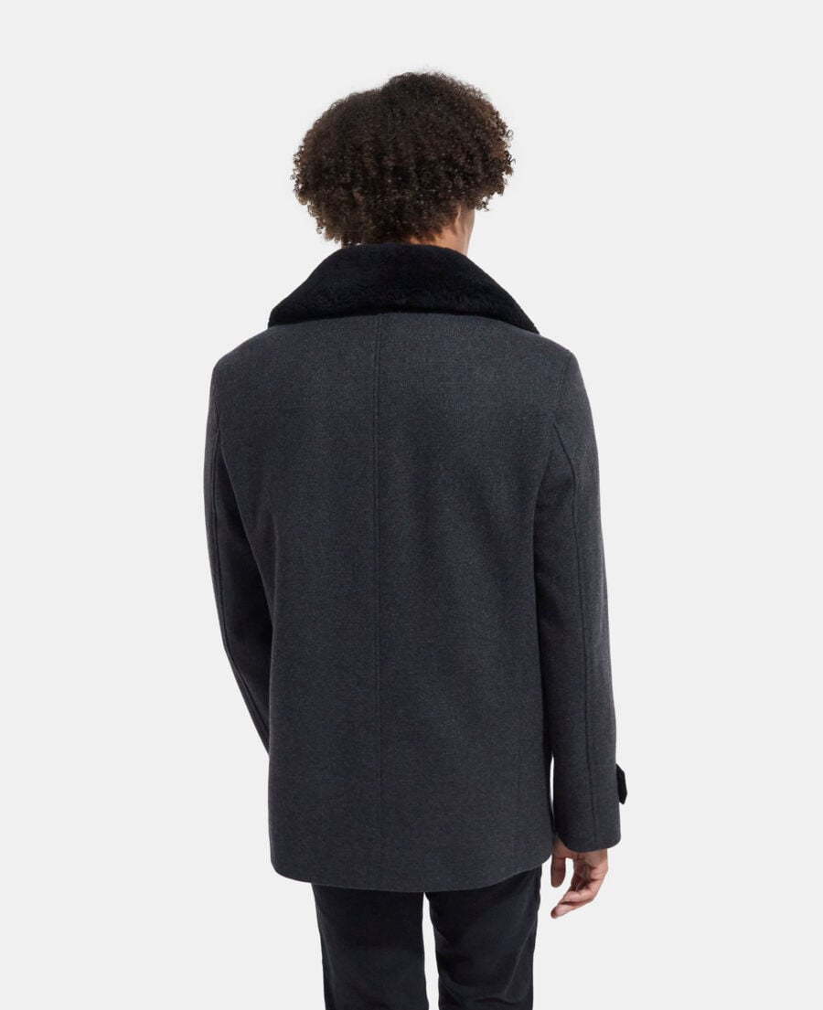 The Kooples HERREN DARK GREY grauer wollmantel