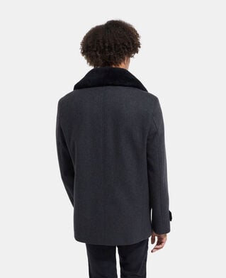 The Kooples HERREN DARK GREY grauer wollmantel