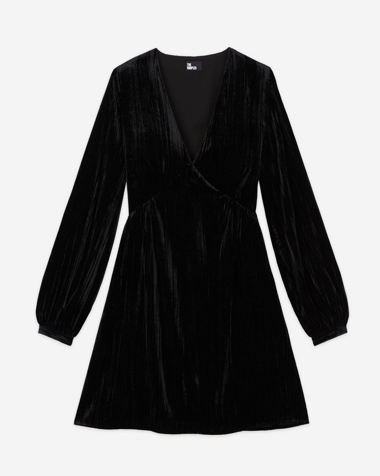 The Kooples MUJER BLACK vestido corto terciopelo negro
