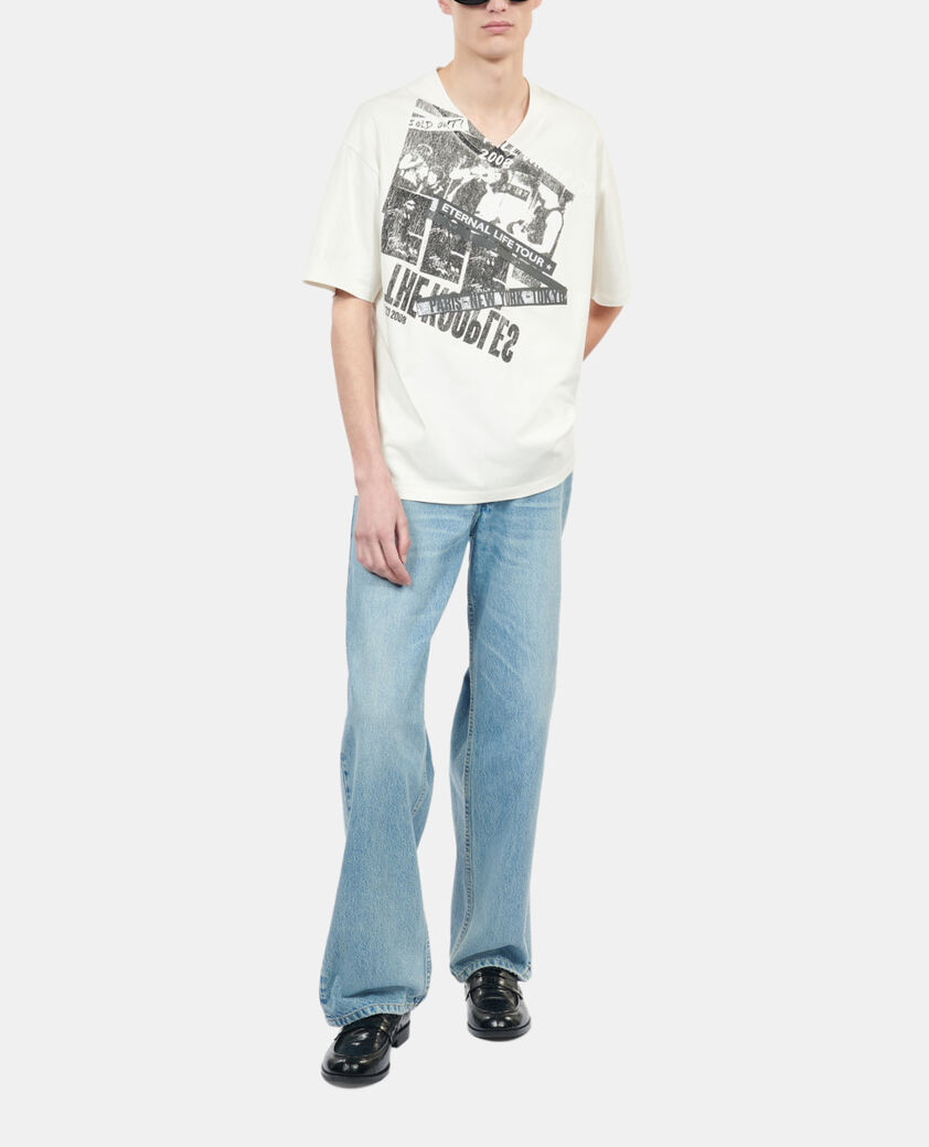 The Kooples H ECRU ecru eternal life tour serigraphy t-shirt