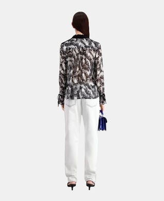 The Kooples F BLACK WHITE printed top with contrasting details