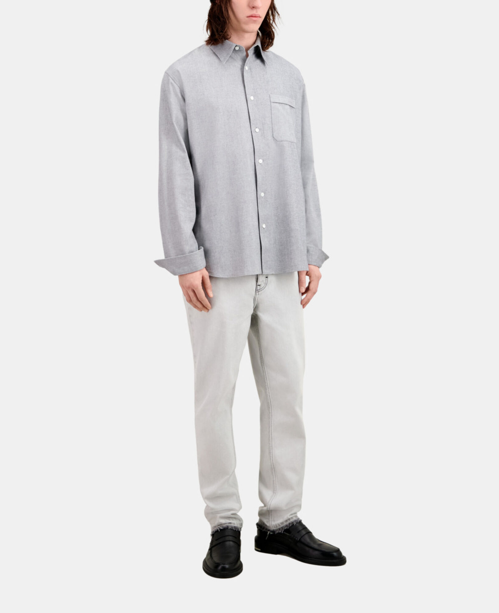 The Kooples HERREN GREY graues oxford-hemd