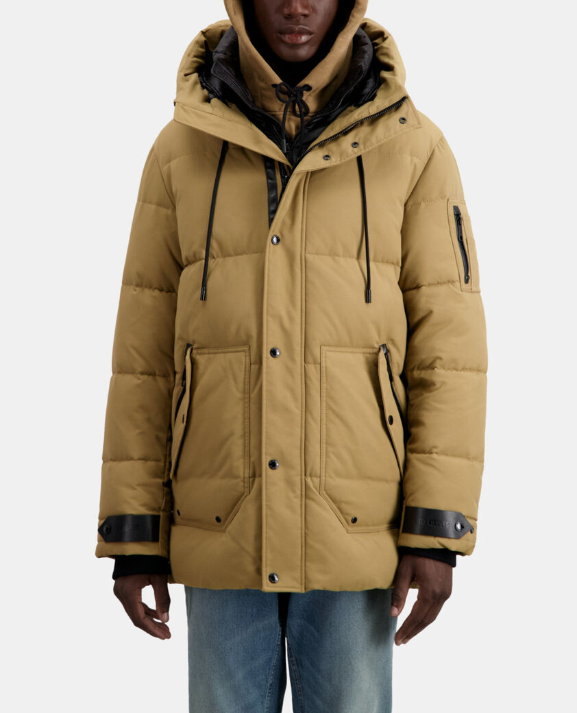 The Kooples HERREN CAMEL beiger parka mit kapuze