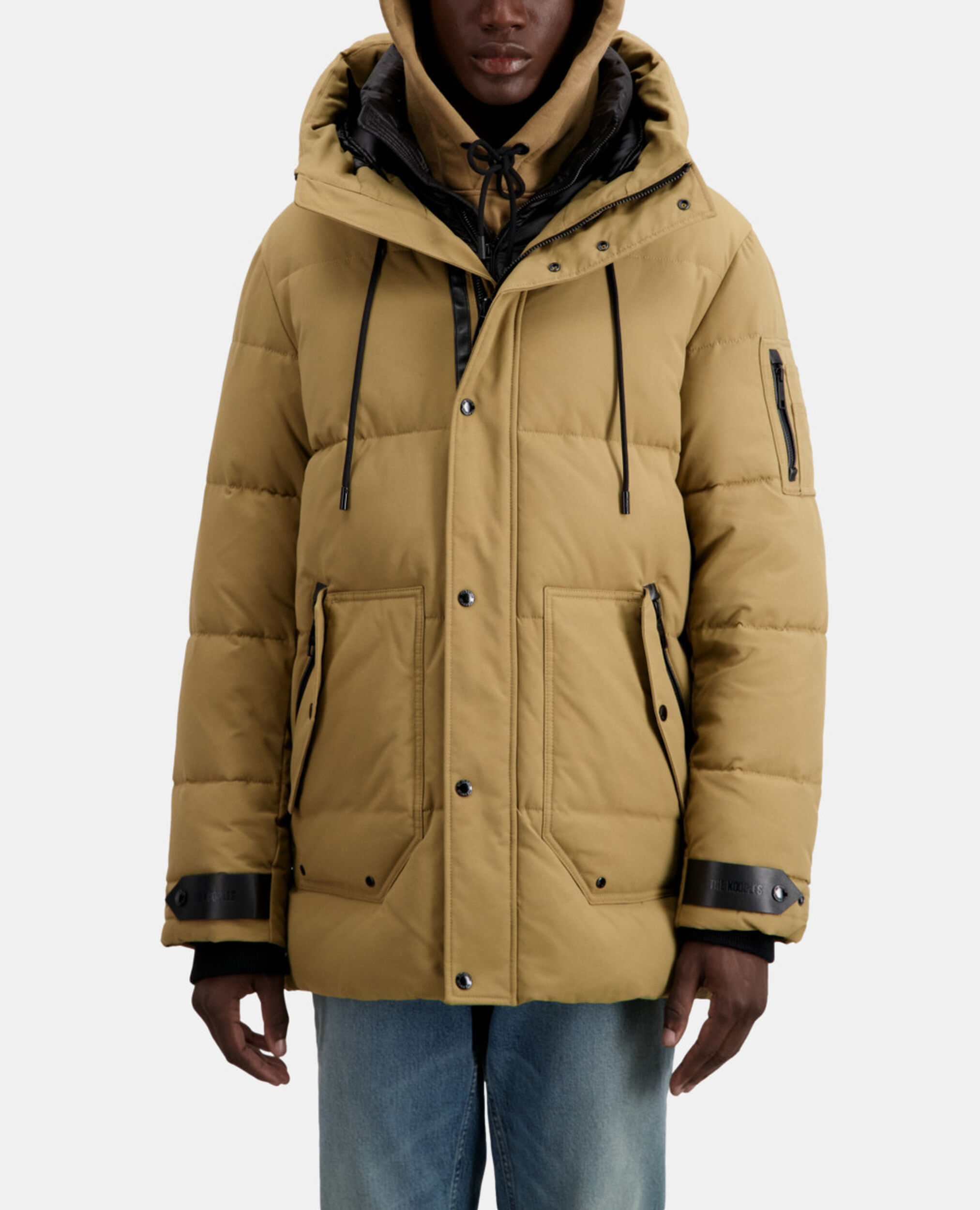 Beige hooded parka, CAMEL, hi-res image number null