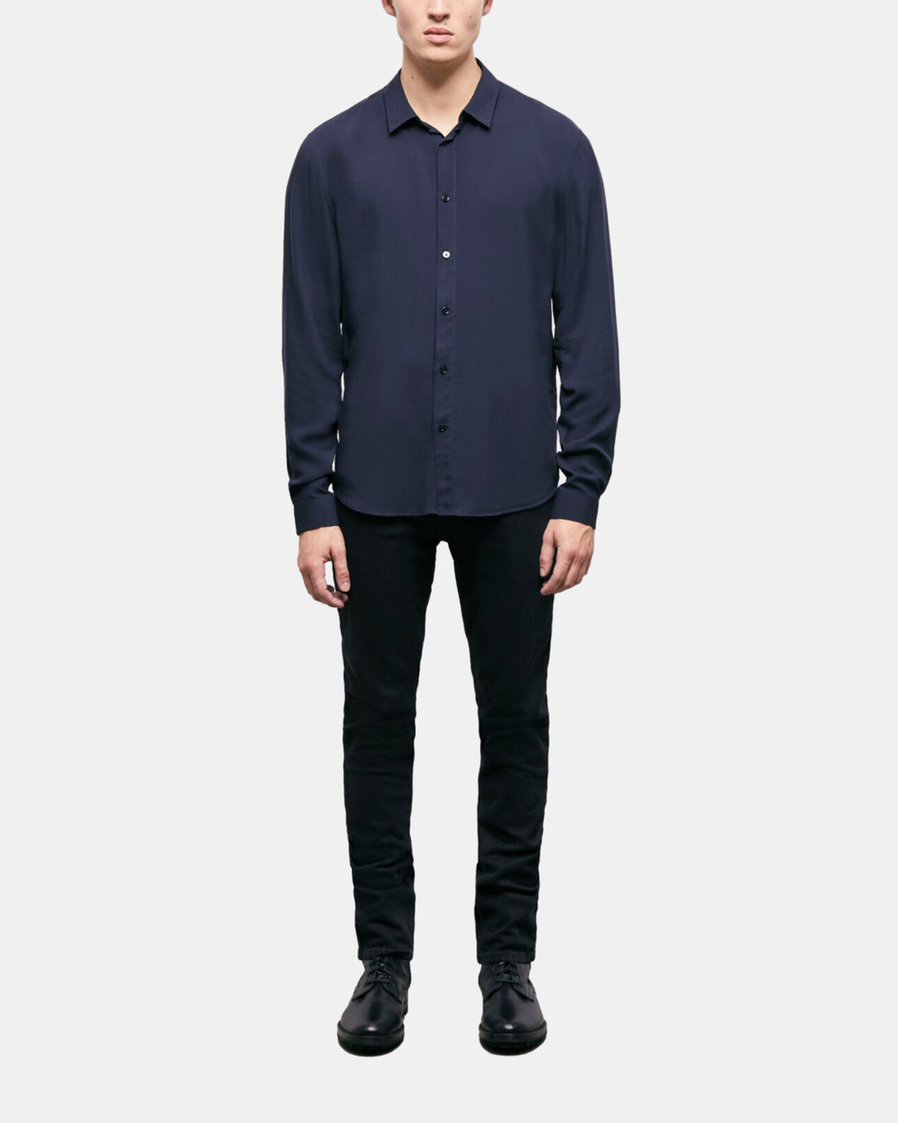 The Kooples MEN DARK NAVY navy blue shirt  with classic collar