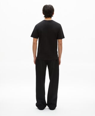 The Kooples MEN BLACK t-shirt with black heart flocking