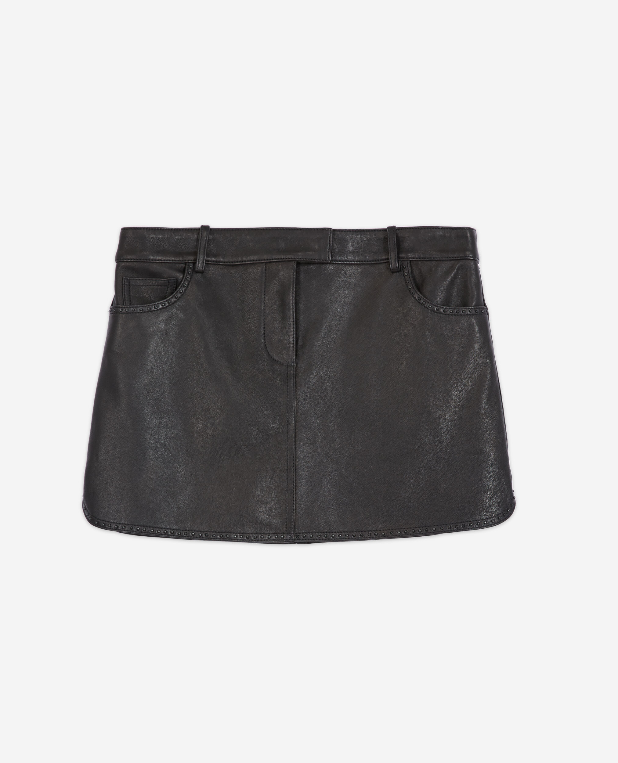 Falda piel tachuelas negra, BLACK, hi-res image number null