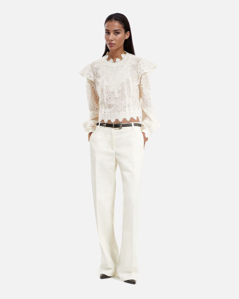 The Kooples DAMEN ECRU top aus spitze ecru