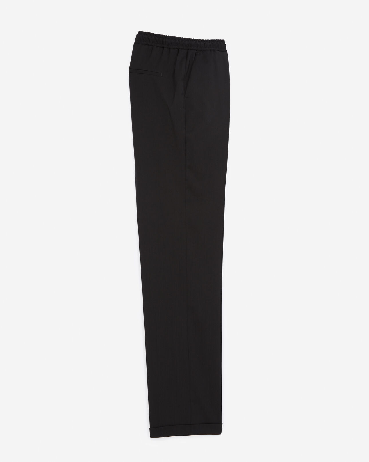 The Kooples WOMEN BLACK straight-cut black wool pants with elastic