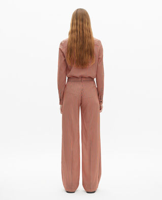 The Kooples WOMEN DARK NAVY / FIRE RED wide-leg pants with red and blue stripes