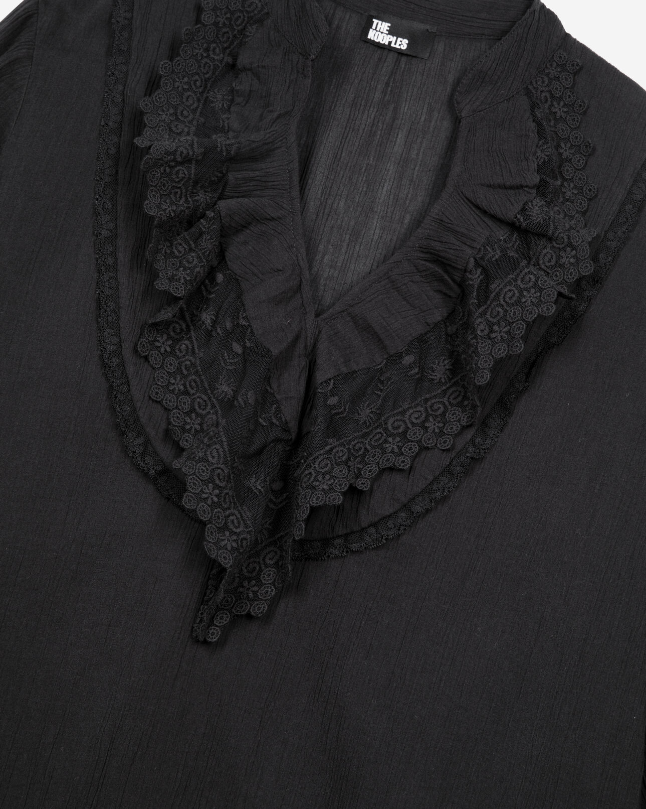 The Kooples WOMEN BLACK blouse with black guipure