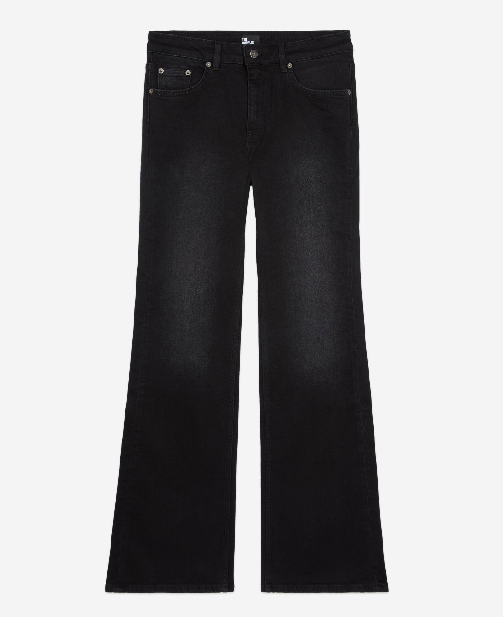The Kooples WOMEN BLACK WASHED black flare jeans