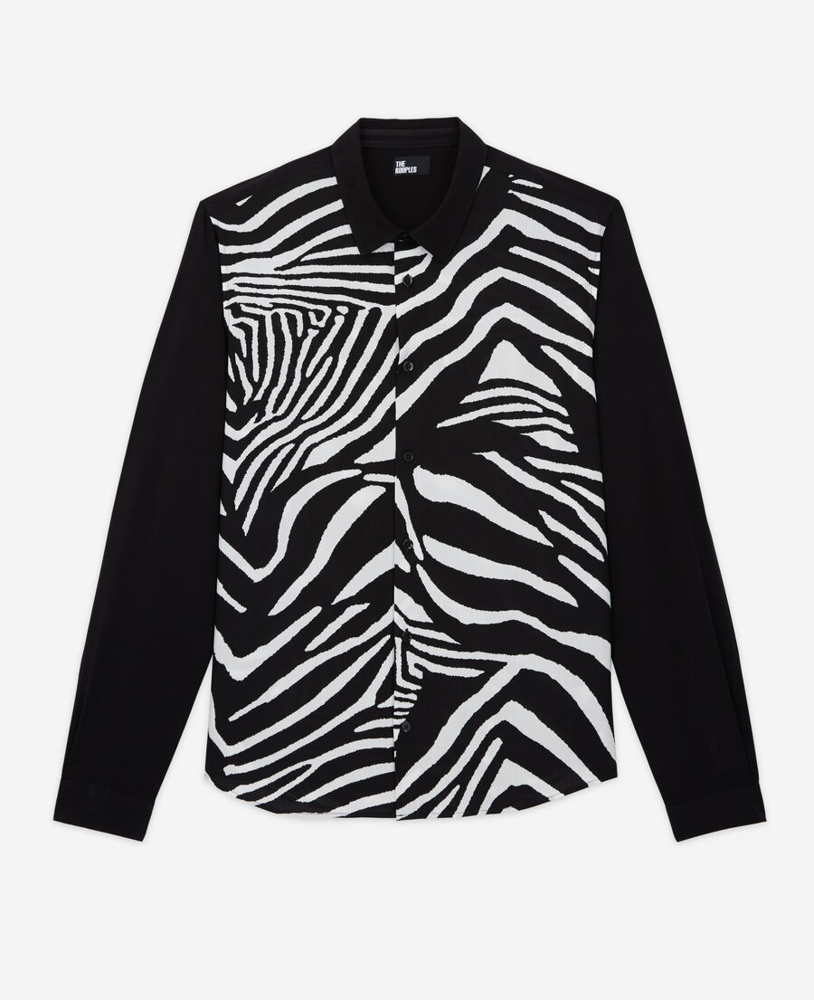 printed classic-collar shirt