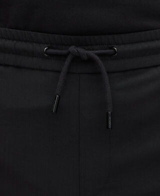 The Kooples MEN BLACK black straight-cut wool pants 