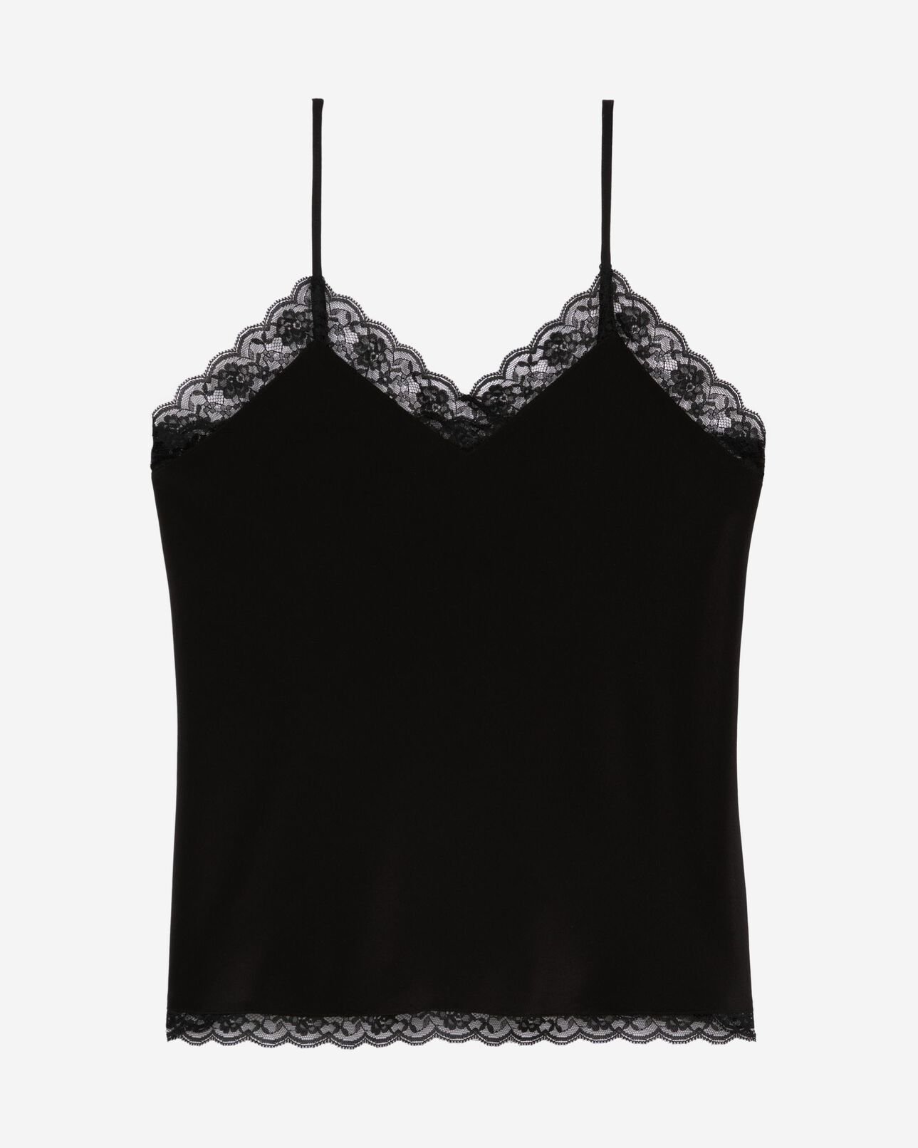 The Kooples MUJER BLACK camisola de seda y encaje negra