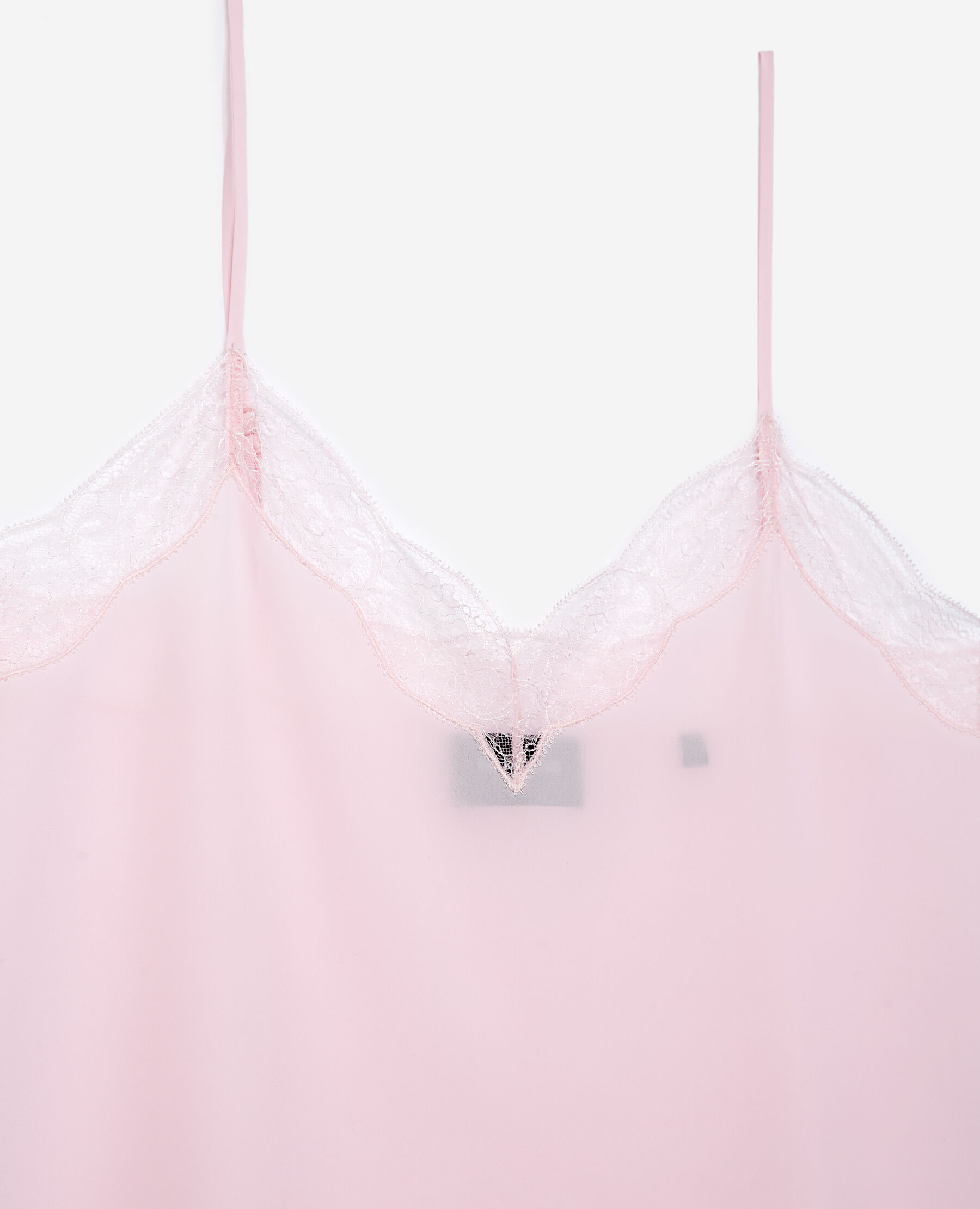 Floaty light pink camisole with lace The Kooples UK