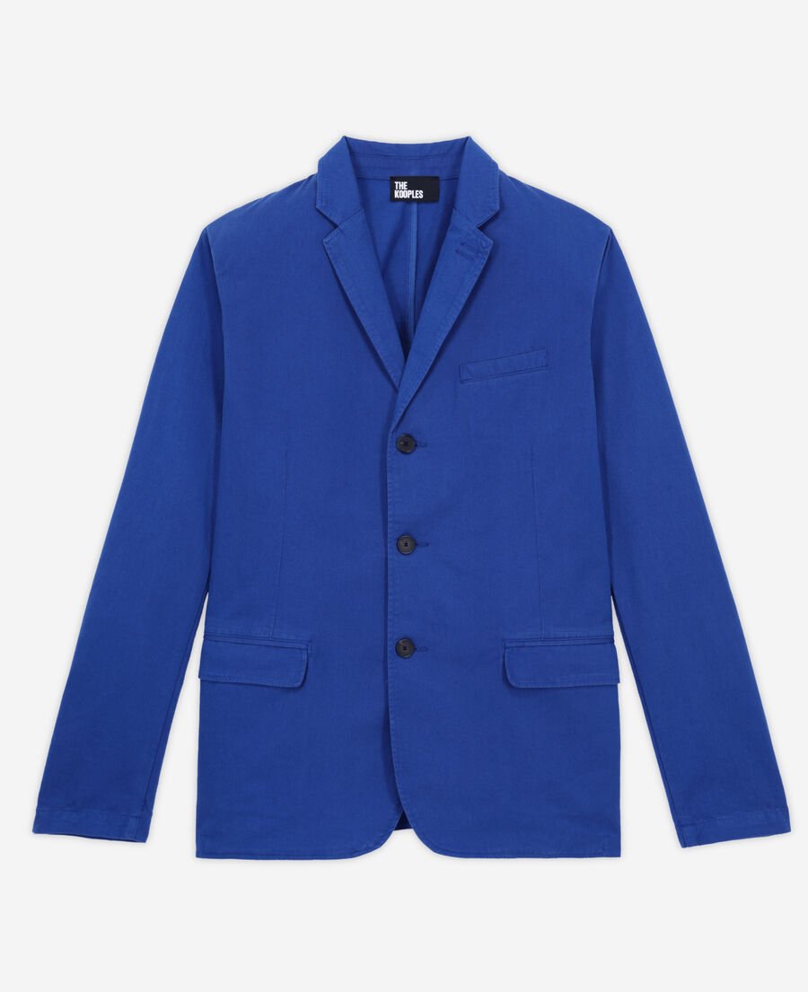 chaqueta azul algodón