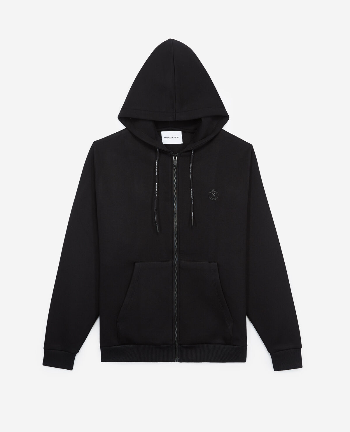 Black sportswear jacket pouch pocket