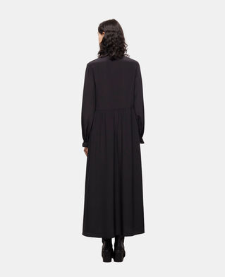 The Kooples WOMEN BLACK long black silk dress