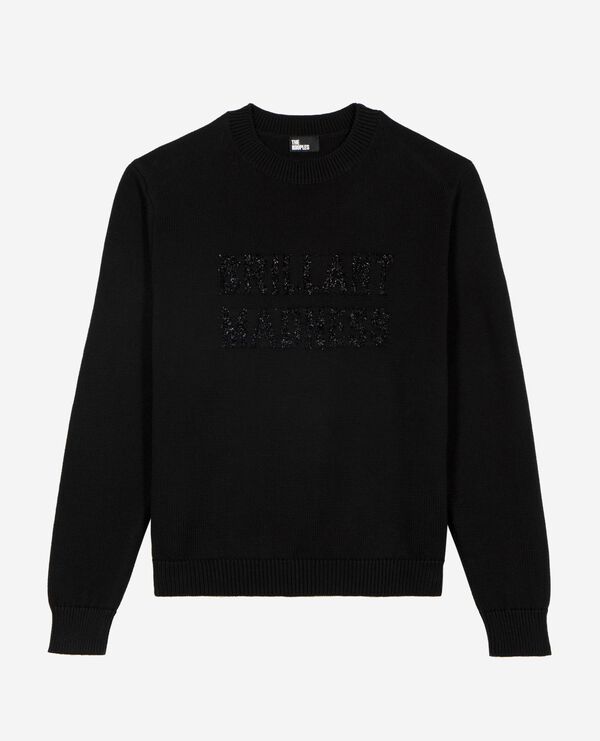 The Kooples FEMME BLACK pull avec jaquard lurex noir