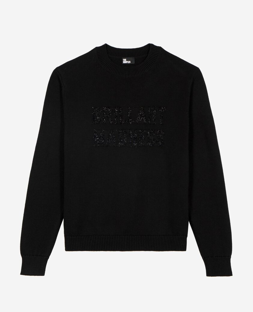 The Kooples WOMEN BLACK sweater with black lurex jaquard
