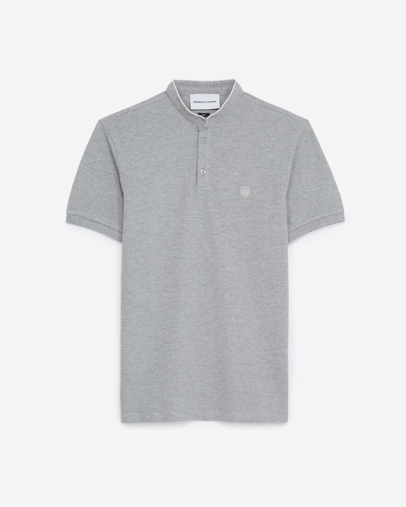 The Kooples MEN GREY MEL / BABY PINK light gray polo shirt