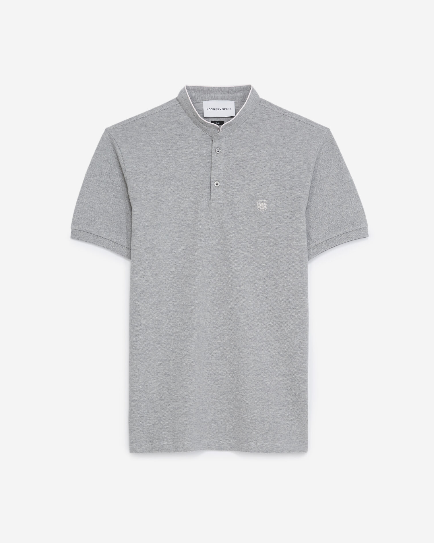 Light gray polo shirt, GREY MEL / BABY PINK, hi-res image number null