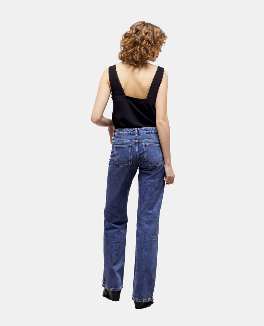 The Kooples WOMEN BLUE DENIM blue flare jeans