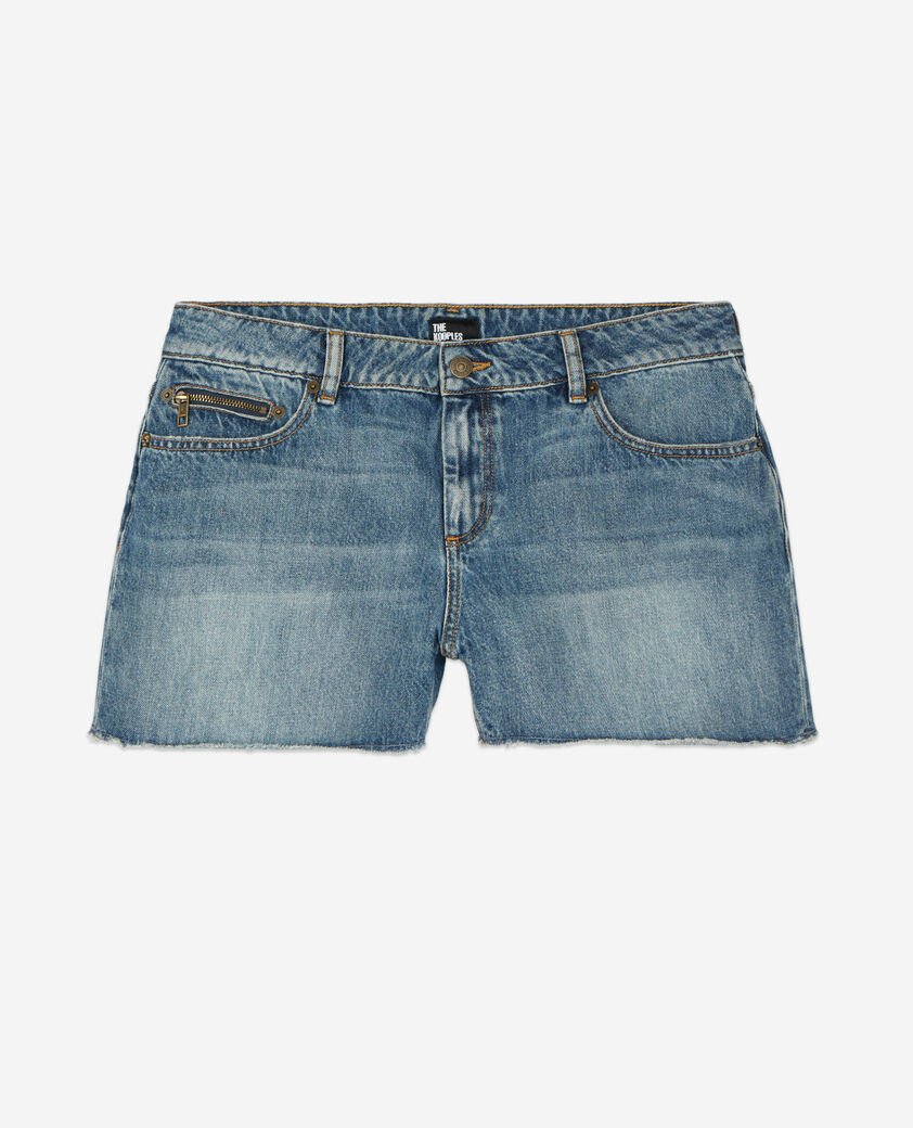 The Kooples DAMEN MEDIUM BLUE blaue shorts aus denim