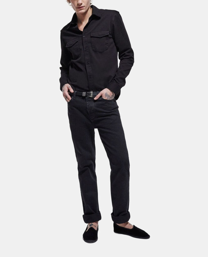 The Kooples HOMME STONE GREY chemise col classique en jean noire