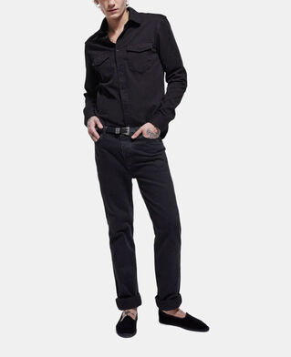 The Kooples HOMME STONE GREY chemise col classique en jean noire